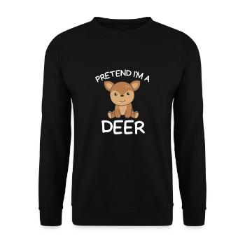 Stell dir vor ich bin ein Reh Halloween - Unisex Pullover - Schwarz - Vorne - Alina (178cm) & Michal (187cm)