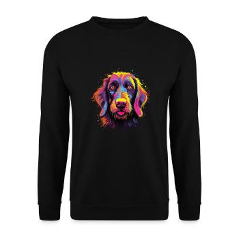 Watercolors Colorful German Wirehair - Unisex Sweatshirt - black - Front - Alina (178cm) & Michal (187cm)
