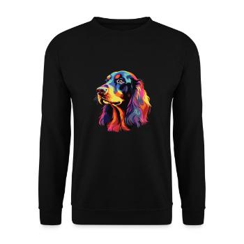 Aquarelle colorée Gordon Setter - Sweat-shirt Unisexe - noir - Devant - Alina (178cm) & Michal (187cm)