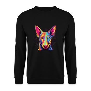 Aquarelle coloré Pharaon Dog - Sweat-shirt Unisexe - noir - Devant - Alina (178cm) & Michal (187cm)