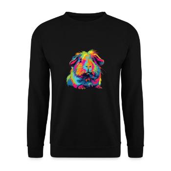 Watercolor Colorful Guinea Pig Colorful - Unisex Sweatshirt - black - Front - Alina (178cm) & Michal (187cm)