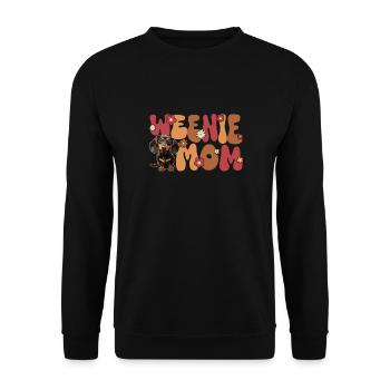 Dackel Groovy Weenie mom - Unisex Pullover - Schwarz - Vorne - Alina (178cm) & Michal (187cm)