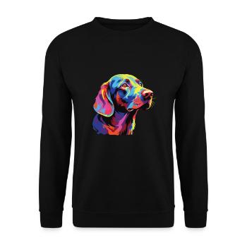 Watercolor Colorful Harrier - Unisex Sweatshirt - black - Front - Alina (178cm) & Michal (187cm)