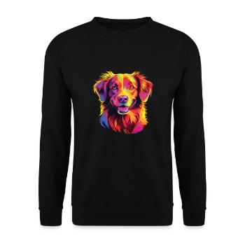 Watercolor Colorful Nova Scotia Duck Tolling - Unisex Sweatshirt - black - Front - Alina (178cm) & Michal (187cm)