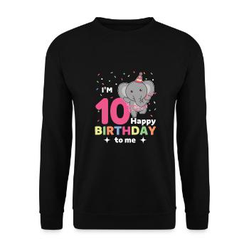 Eléphant pour les 10 ans pour les enfants de dix ans - Sweat-shirt Unisexe - noir - Devant - Alina (178cm) & Michal (187cm)