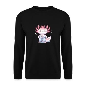 Axolotl as Cancer zodiac sign - Unisex Sweatshirt - black - Front - Alina (178cm) & Michal (187cm)