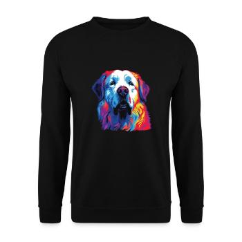 Aquarelle colorée Kuvasz - Sweat-shirt Unisexe - noir - Devant - Alina (178cm) & Michal (187cm)