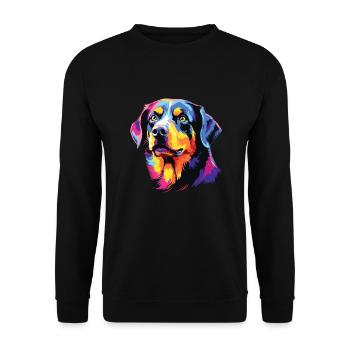 Aquarelle colorée Entlebucher Mountain Dog - Sweat-shirt Unisexe - noir - Devant - Alina (178cm) & Michal (187cm)