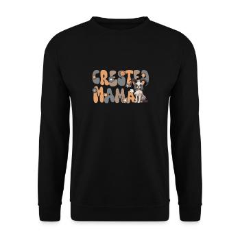 Chinese Crested Dog Groovy Crested Mama - Unisex Sweatshirt - black - Front - Alina (178cm) & Michal (187cm)
