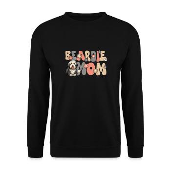 Bearded Collie Groovy Beardie Mom - Unisex Sweatshirt - black - Front - Alina (178cm) & Michal (187cm)