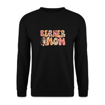 Berner Sennenhund Groovy Berner Mom - Unisex Pullover - Schwarz - Vorne - Alina (178cm) & Michal (187cm)