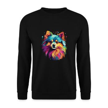Poméranie colorée aquarelle - Sweat-shirt Unisexe - noir - Devant - Alina (178cm) & Michal (187cm)