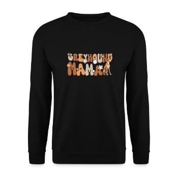 Greyhound Groovy Greyhound Mama - Unisex Pullover - Schwarz - Vorne - Alina (178cm) & Michal (187cm)