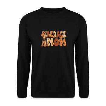 Airedale Terrier Groovy Airedale Mom - Unisex Sweatshirt - black - Front - Alina (178cm) & Michal (187cm)