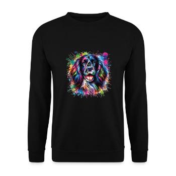 Épagneul springer anglais coloré aquarelle - Sweat-shirt Unisexe - noir - Devant - Alina (178cm) & Michal (187cm)