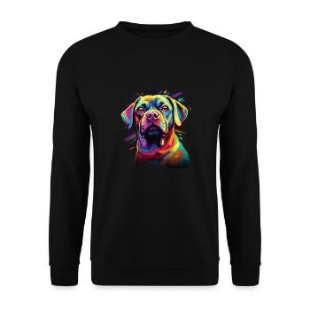 Watercolor Colorful Puggle - Unisex Sweatshirt - black - Front - Alina (178cm) & Michal (187cm)