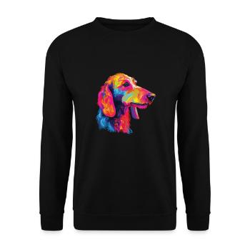 Watercolor Colorful Bedlington Terrier - Unisex Sweatshirt - black - Front - Alina (178cm) & Michal (187cm)