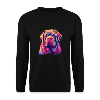 Watercolor Colorful Mastino Napoletano - Unisex Sweatshirt - black - Front - Alina (178cm) & Michal (187cm)