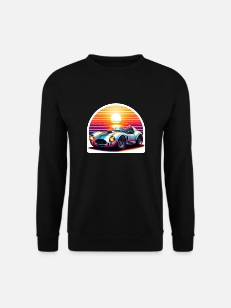 Solnedgang over veteranbil - Unisex sweater - sort