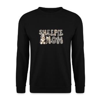 Old English Sheepdog Groovy Sheepie Mom - Unisex Sweatshirt - black - Front - Alina (178cm) & Michal (187cm)