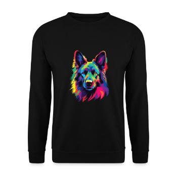 Watercolors Colorful Belgian Tervuren - Unisex Sweatshirt - black - Front - Alina (178cm) & Michal (187cm)