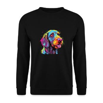 Watercolors Colorful German Wirehair - Unisex Sweatshirt - black - Front - Alina (178cm) & Michal (187cm)