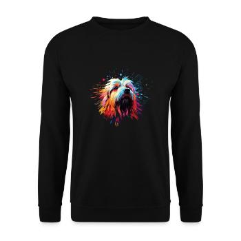 Aquarelle colorée Komondor - Sweat-shirt Unisexe - noir - Devant - Alina (178cm) & Michal (187cm)