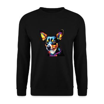 Watercolor Colorful Rat Terrier - Unisex Sweatshirt - black - Front - Alina (178cm) & Michal (187cm)