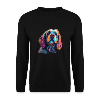 Watercolor Colorful Lion - Unisex Sweatshirt - black - Front - Alina (178cm) & Michal (187cm)