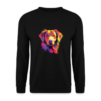 Watercolor Colorful Nova Scotia Duck Tolling - Unisex Sweatshirt - black - Front - Alina (178cm) & Michal (187cm)