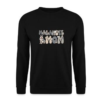 Alaskan Malamute Groovy Malamute Mom - Unisex Pullover - Schwarz - Vorne - Alina (178cm) & Michal (187cm)