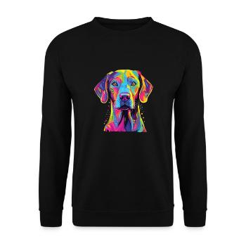 Watercolor Colorful Blue Lacy - Unisex Sweatshirt - black - Front - Alina (178cm) & Michal (187cm)