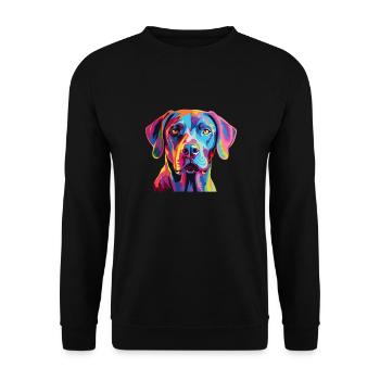 Watercolor Colorful Blue Lacy - Unisex Sweatshirt - black - Front - Alina (178cm) & Michal (187cm)