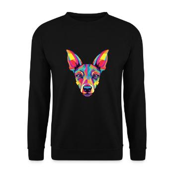 Aquarelle colorée Xoloitzcuintli - Sweat-shirt Unisexe - noir - Devant - Alina (178cm) & Michal (187cm)