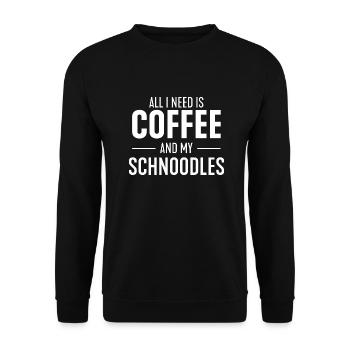 Coffee and Schnoodle Dog Mom for Schnoodles Dad - Unisex Sweatshirt - black - Front - Alina (178cm) & Michal (187cm)