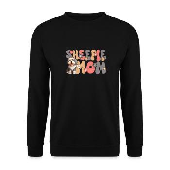 Old English Sheepdog Groovy Sheepie Mom - Unisex Sweatshirt - black - Front - Alina (178cm) & Michal (187cm)