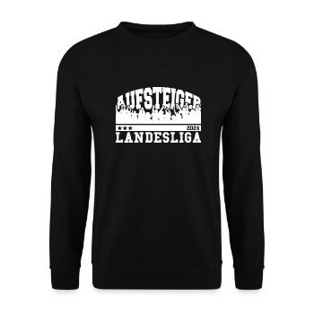 Aufsteiger 2024 Landesliga Aufstieg Fußball - Unisex Pullover - Schwarz - Vorne - Alina (178cm) & Michal (187cm)