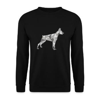GEOMETRIC DOBERMAN - Unisex Sweatshirt - black - Front - Alina (178cm) & Michal (187cm)