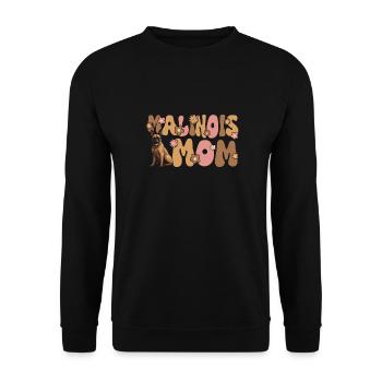 Belgian Malinois Groovy Malinois Mom - Unisex Pullover - Schwarz - Vorne - Alina (178cm) & Michal (187cm)