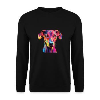 Aquarelle colorée Azawakh - Sweat-shirt Unisexe - noir - Devant - Alina (178cm) & Michal (187cm)