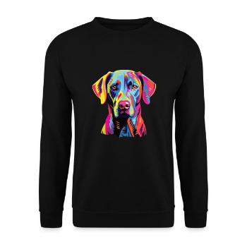 Watercolor Colorful Blue Lacy - Unisex Sweatshirt - black - Front - Alina (178cm) & Michal (187cm)