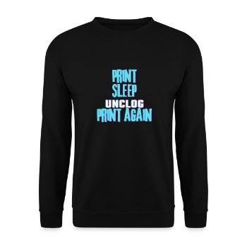 Print Sleep Unclog Print again - Unisex Sweatshirt - black - Front - Alina (178cm) & Michal (187cm)