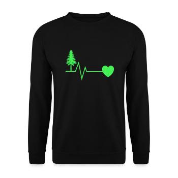 Arbre, Forêt, Heartbeat, Conservation de la Nature - Sweat-shirt Unisexe - noir - Devant - Alina (178cm) & Michal (187cm)