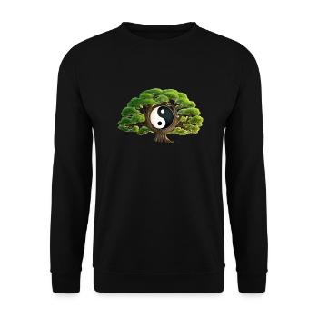 Arbre zen Yin et Yang - Sweat-shirt Unisexe - noir - Devant - Alina (178cm) & Michal (187cm)