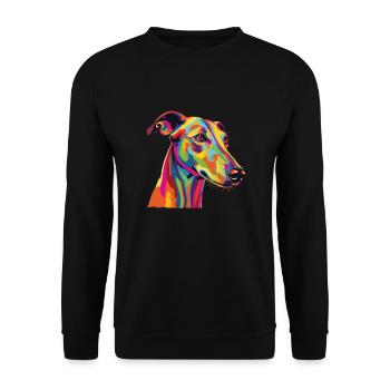 Aquarelle lévrier coloré - Sweat-shirt Unisexe - noir - Devant - Alina (178cm) & Michal (187cm)