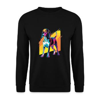 Watercolor Colorful Treeing Walker Coonhound - Unisex Sweatshirt - black - Front - Alina (178cm) & Michal (187cm)