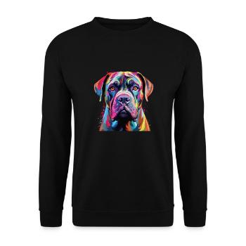 Aquarelle colorée Boerboel - Sweat-shirt Unisexe - noir - Devant - Alina (178cm) & Michal (187cm)