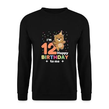 Beaver for 12th birthday for children twelve years - Unisex Sweatshirt - black - Front - Alina (178cm) & Michal (187cm)