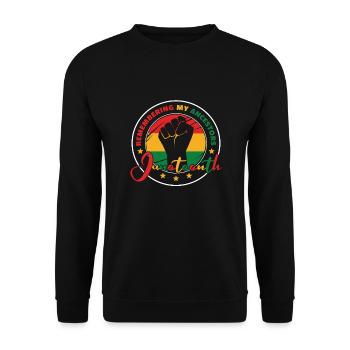 Juneteenth Remembering My Ancestors - Unisex Sweatshirt - black - Front - Alina (178cm) & Michal (187cm)