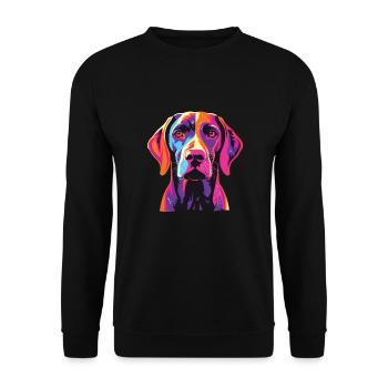 Watercolors Colorful German Shorthair - Unisex Sweatshirt - black - Front - Alina (178cm) & Michal (187cm)